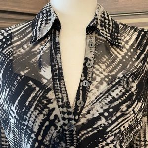 BCBGMAXAZRIA Sheer blouse. Armpit to armpit 19” length 27”